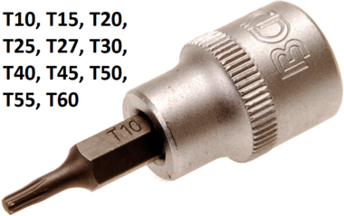 Bit-Einsatz Antrieb Innenvierkant 10 mm (3/8) T-Profil (fur Torx)