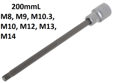Bit-Einsatz Lange 200mm Antrieb Innenvierkant (1/2) Keil-Profil (fur RIBE)