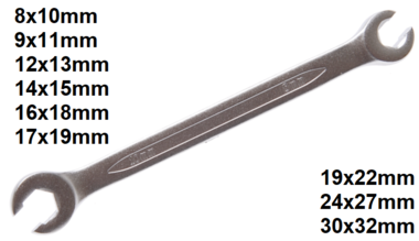 Offener Doppel-Ringschlüssel SW 8x10 mm