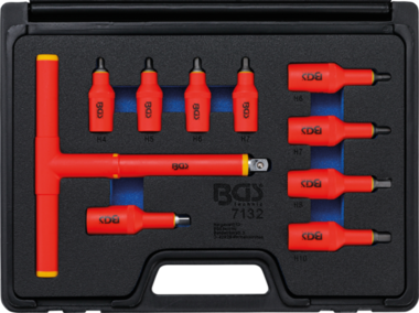 VDE-Bit-Einsatz-Satz Antrieb Innenvierkant (3/8) (1/2) Innensechskant 4 - 10 mm 10-tlg