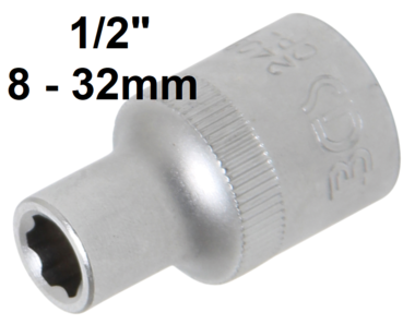 Steckschlussel-Einsatz Super Lock Antrieb Innenvierkant (1/2) SW 8-32mm