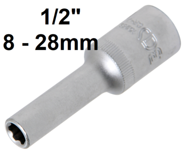 Steckschlussel-Einsatz Super Lock, tief Antrieb Innenvierkant (1/2) SW 8-28mm