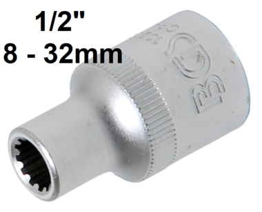 BGS Steckschlüssel-Einsatz Super Lock Innenvierkant 12,5 mm SW 23 mm 1/2"" 