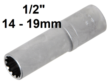 Steckschlussel-Einsatz Gear Lock, tief Antrieb Innenvierkant 12,5 mm (1/2) SW