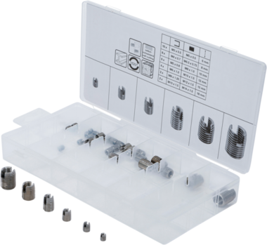 Gewindeeinsatze-Sortiment selbstschneidend 32-tlg