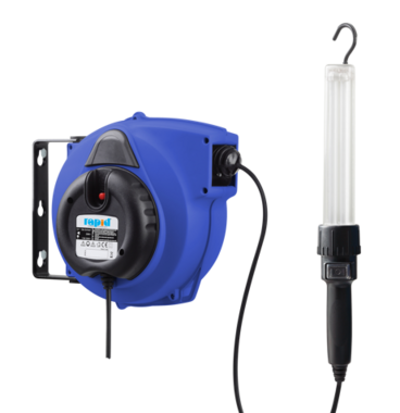 Professional Automatic 230 V Kabeltrommel mit 15 m Kabel und Handlampe