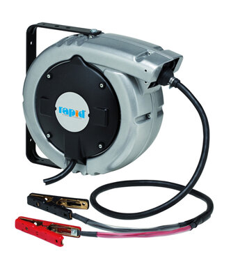Professional Automatischer Kabelaufroller mit 9 m Kabel und Batterieklemmen
