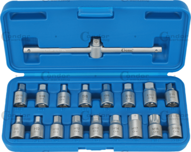 Olablassschrauben-Schlusselsatz 18-teilig 3/8