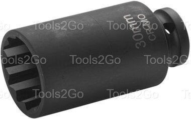 Antriebswellen-Steckschlussel 1/2, CrMo bi-hex 30mm