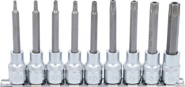 Bit-Einsatz-Satz Antrieb Innenvierkant (1/2) T-Profil (fur Torx) mit Bohrung 9-tlg