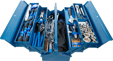 Metall-Werkzeugkasten inkl. Werkzeug-Sortiment 137-tlg