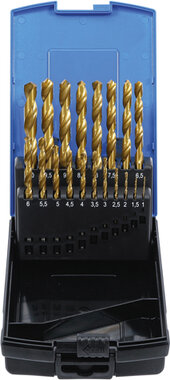 Spiralbohrer-Satz HSS titan-nitriert 1 - 10 mm 19-tlg
