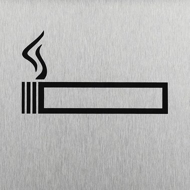 Aluminium Türschild Bild Rauchen erlaubt 120x120mm
