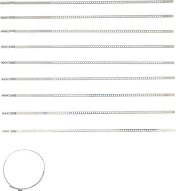 Achsmanschetten-Schellen-Satz Edelstahl rostfrei 7 mm 50 - 120 mm 10-tlg