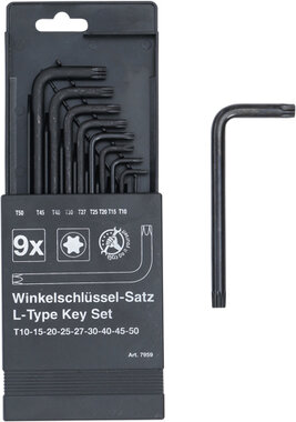 Winkelschlussel-Satz T-Profil (fur Torx) T10 - T50 9-tlg