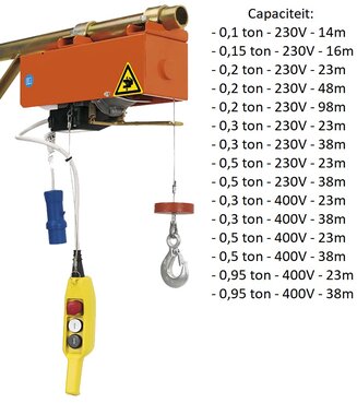 Elektrische Winde mit einer Geschwindigkeit