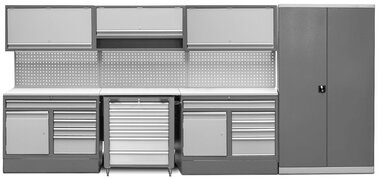 Werkstattmobel 4,4m mit Schrank und Werkzeugwagen