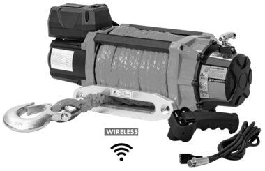 Seilwinde 12 V, 8164 kg, 22 m synthetisches Kabel, kabellose Fernbedienung