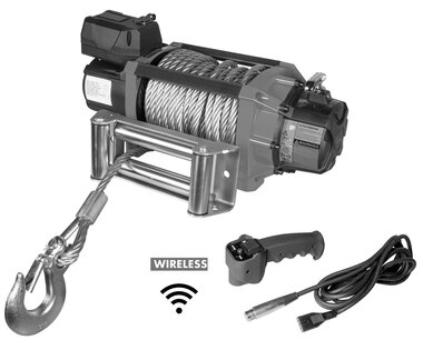 Winde 24V 8164kg 22m Stahlseil Funkfernbedienung