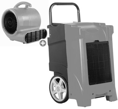Paket BDE95 Bautrockner und RV3000 Bodenventilator
