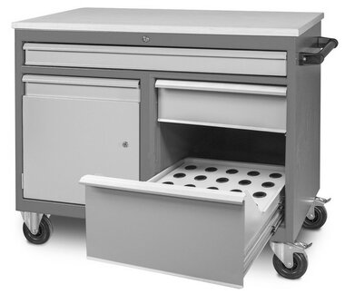 Mobiler Arbeitstisch 3 Schubladen 1 Schrank inkl. Kegelhalter ISO40