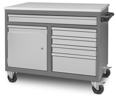 Mobiler Arbeitstisch 5 Schubladen 1 Schrank