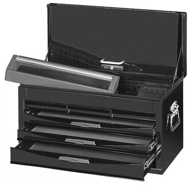 Schwarzer Topcase 6 Schubladen