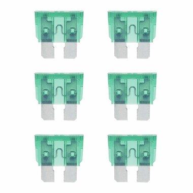 Standard 30A grune Flachsicherungen  6 Stuck