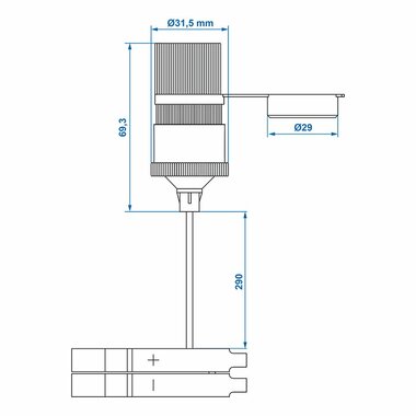 Zigarettenanzunderbuchse mit Batterieklemmen 12V 24V-16A