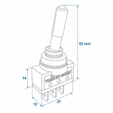 Kippschalter LED grun 12V-max. 20A