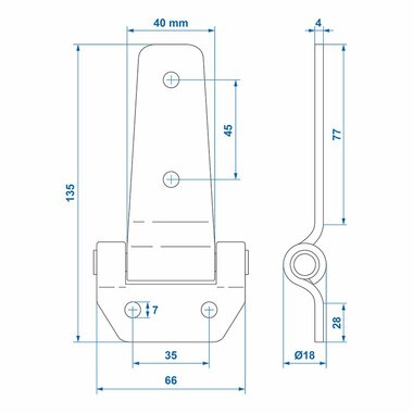 Schmetterlingsscharnier 135x65mm