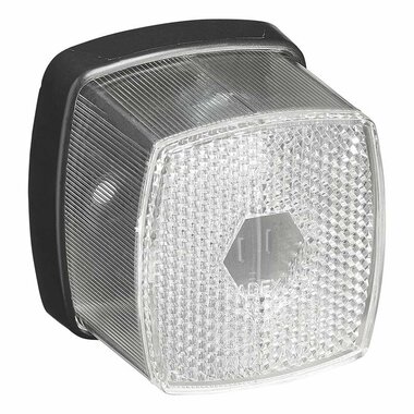 Begrenzungsleuchte weiß 66x62mm mit Reflektor