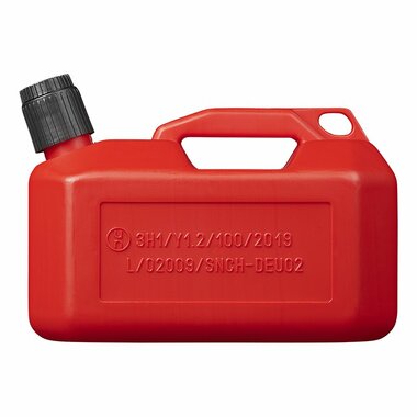 Kanister 5L Kunststoff rot UN-gepruft (niedriges Modell)