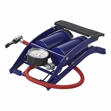 Fußpumpe Doppelzylinder mit Manometer