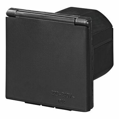 CEE-Anbaudose eckig schwarz