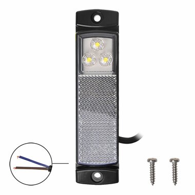 Begrenzungsleuchte 12 24V weiß 126x30mm LED