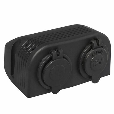 Aufputz-Set: DIN-Buchse + USB-Anschluss doppelt Typ A 2x2100mA