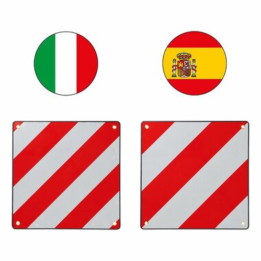 Aluminium-Markierungstafel 50 x 50 cm fur Italien Spanien 2 in 1