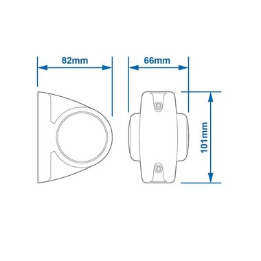 Breitenleuchte 12 24V rot weiß orange 101x82mm LED