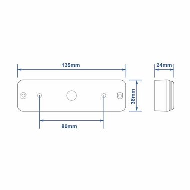 Rucklicht 12 24V 3 Funktionen 135x38mm LED mit Halter schwarz