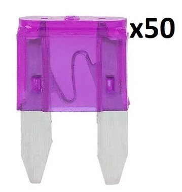 Lilafarbene Mini-Flachsicherungen  3 A