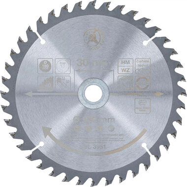 Hartmetall-Kreissageblatt durchmesser 180 x 30 x 2,5 mm 40 Zahne