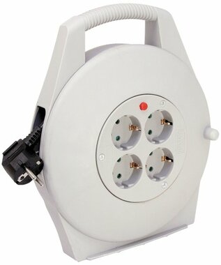 Kabelbox Grau 4-fach 10m H05VV-F 3G1,5 mit erhöhtem Berührungsschutz