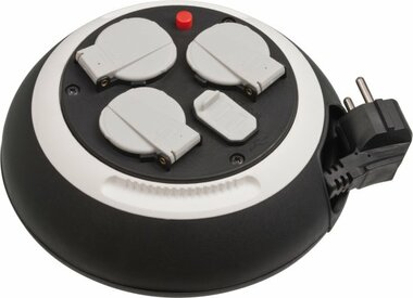CL-S Kabelbox mit USB-Ladefunktion schwarz weiß 3m H05VV-F 3G1,5