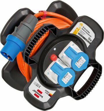 Gummi-Kabelhaspel X-Gum CEE IP44 für Camping- Maritim 10m H07RN-F 3G2,5