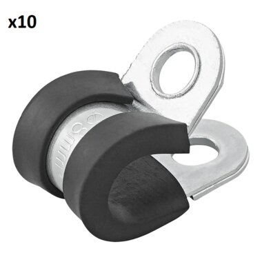 Kabelklemme 8 mm mit Gummischutz x10 stuck