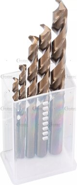 Spiralbohrer-Set Kernlochgroßen 7-teilig HSS-E Cobalt 5%, 2,5-10,2 mm