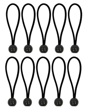 Zeltspanner elastisch 15cm mit Kunststoffkugel - Set a 10 Stuck