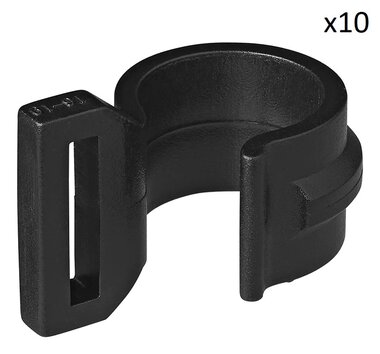 Zeltclip fur Zeltstange 20-25mm mit Schlitz schwarz x10 stuks