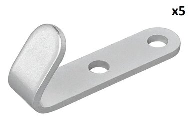 Haken anschraubbar Metall 52 x 13 x 2 mm x5 stuck